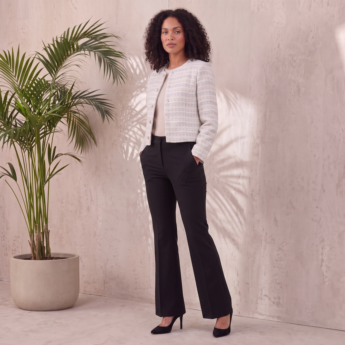 Wool-Blend Flared Pants Women