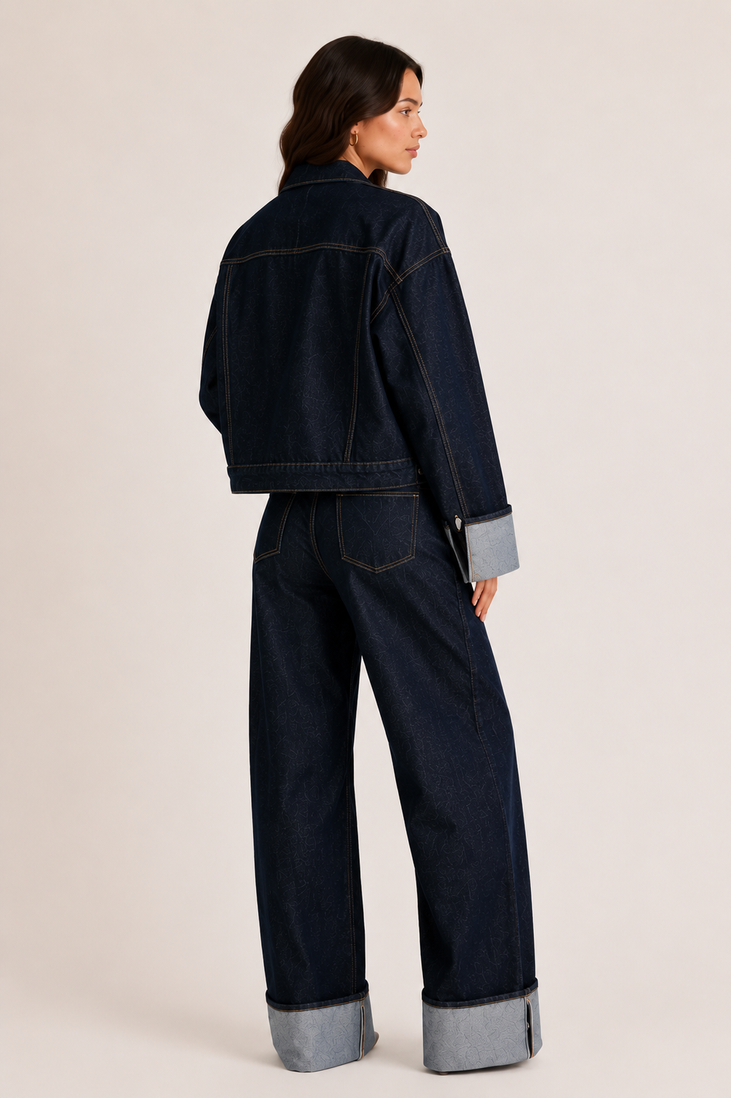 Denim Matching Set Wide-Leg Women