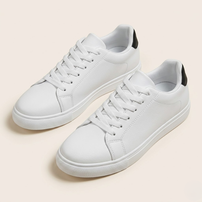Basket basse à lacets en toile, semelle plate, coupe minimaliste pour homme