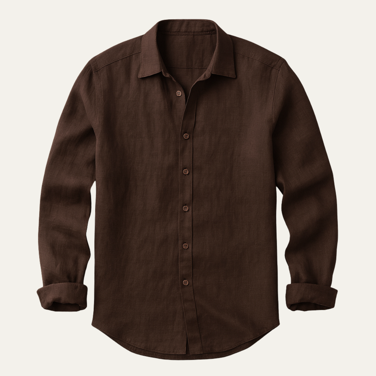 Chemise en lin à manches longues, vue de dos, coupe droite pour homme