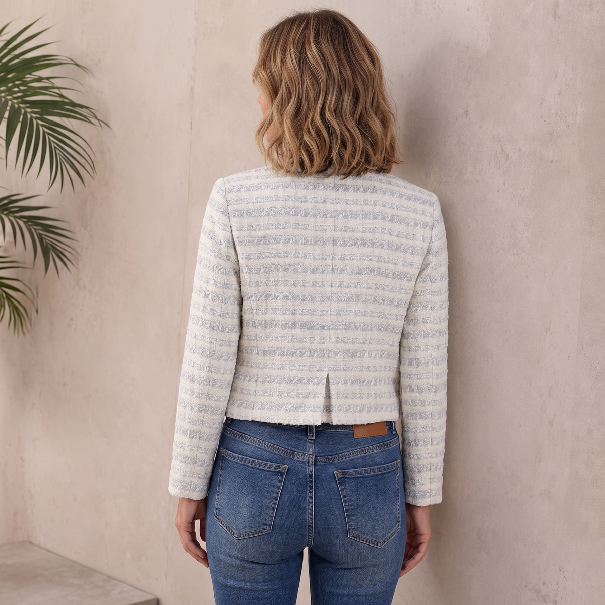 Tweed Cardigan Button Up Women
