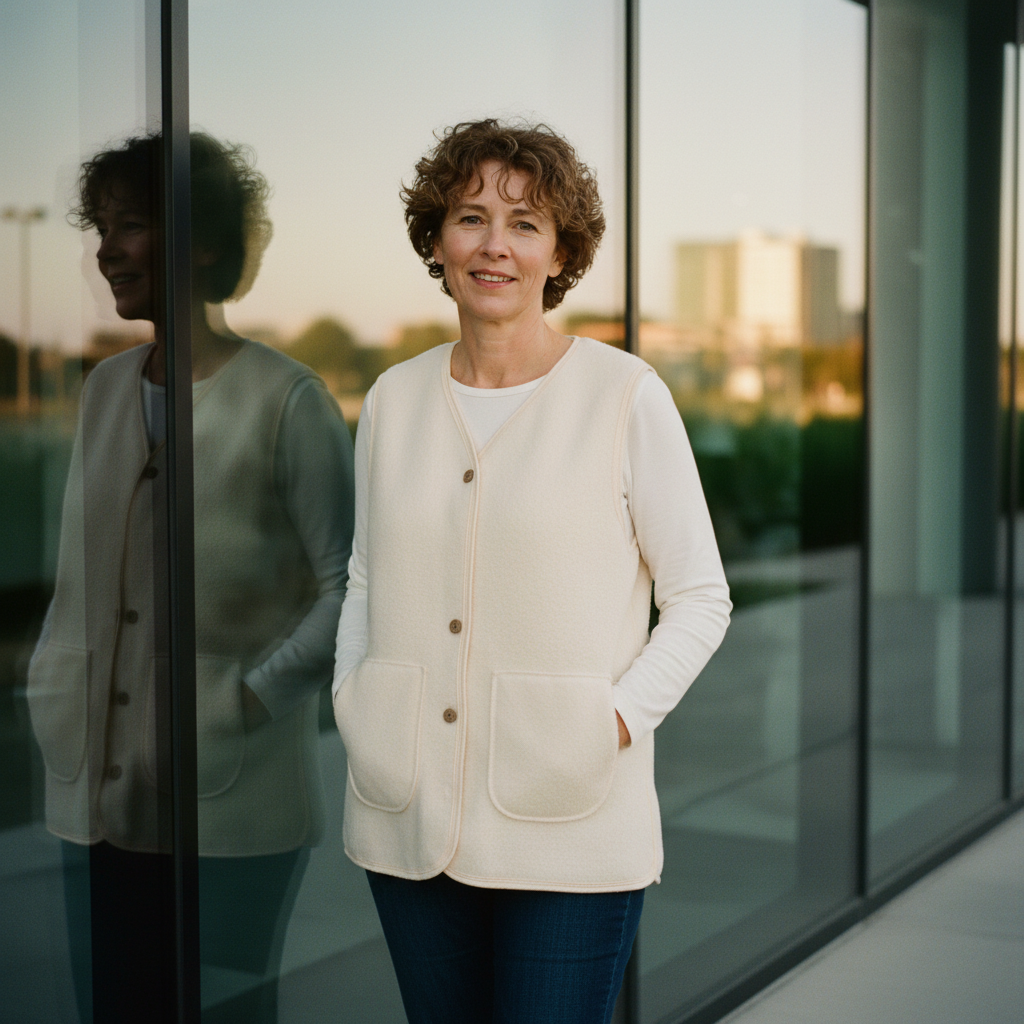 Gilet Sherpa coupe décontractée pour femme