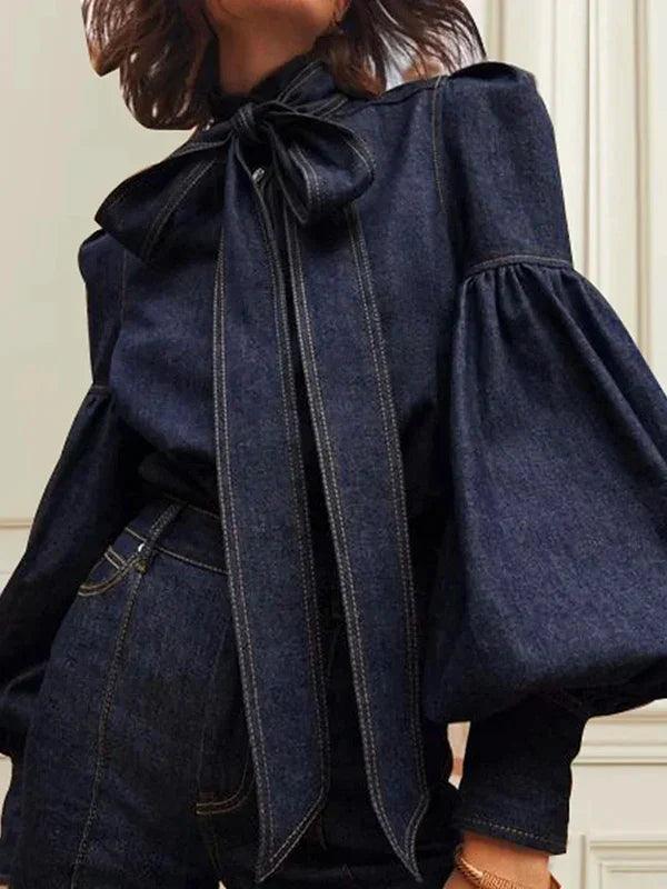 Chemisier avec détail à nouer et silhouette structurée