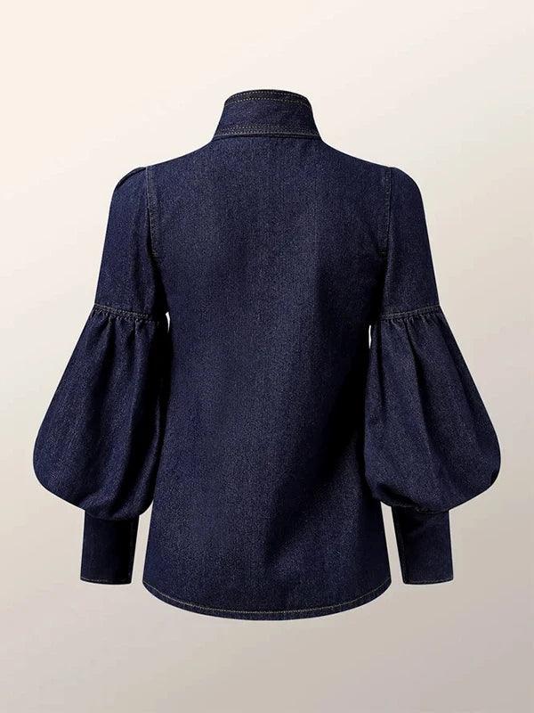 Blouse en jean avec manches volumineuses