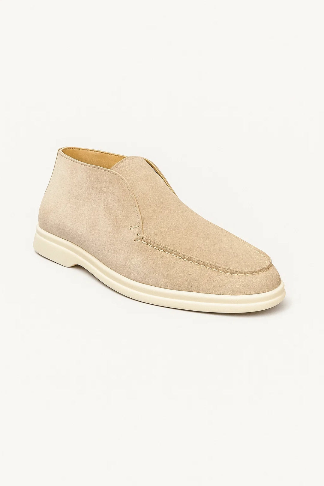 Chaussure montante sans lacets en suède à semelle crantée pour homme