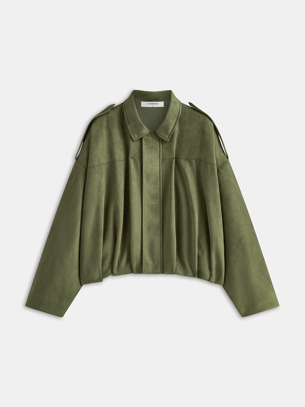 Women's structured jacket with dropped shoulders and zip-up front