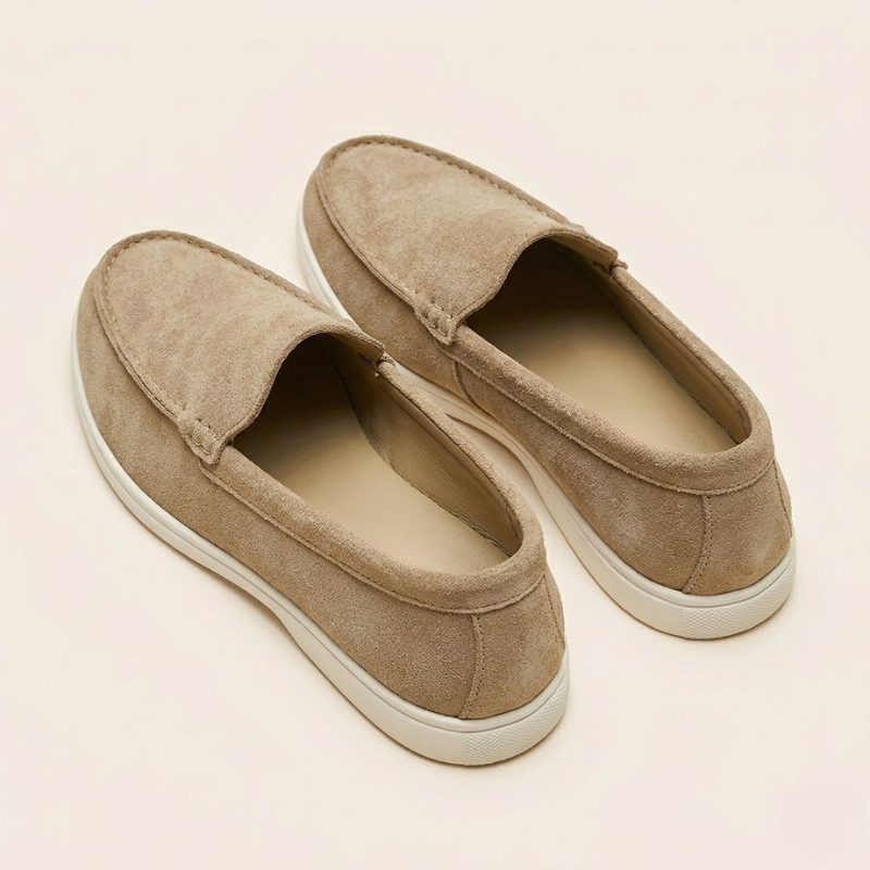 Men's slip-on suede loafers with discreet seam detailing and low cut silhouette