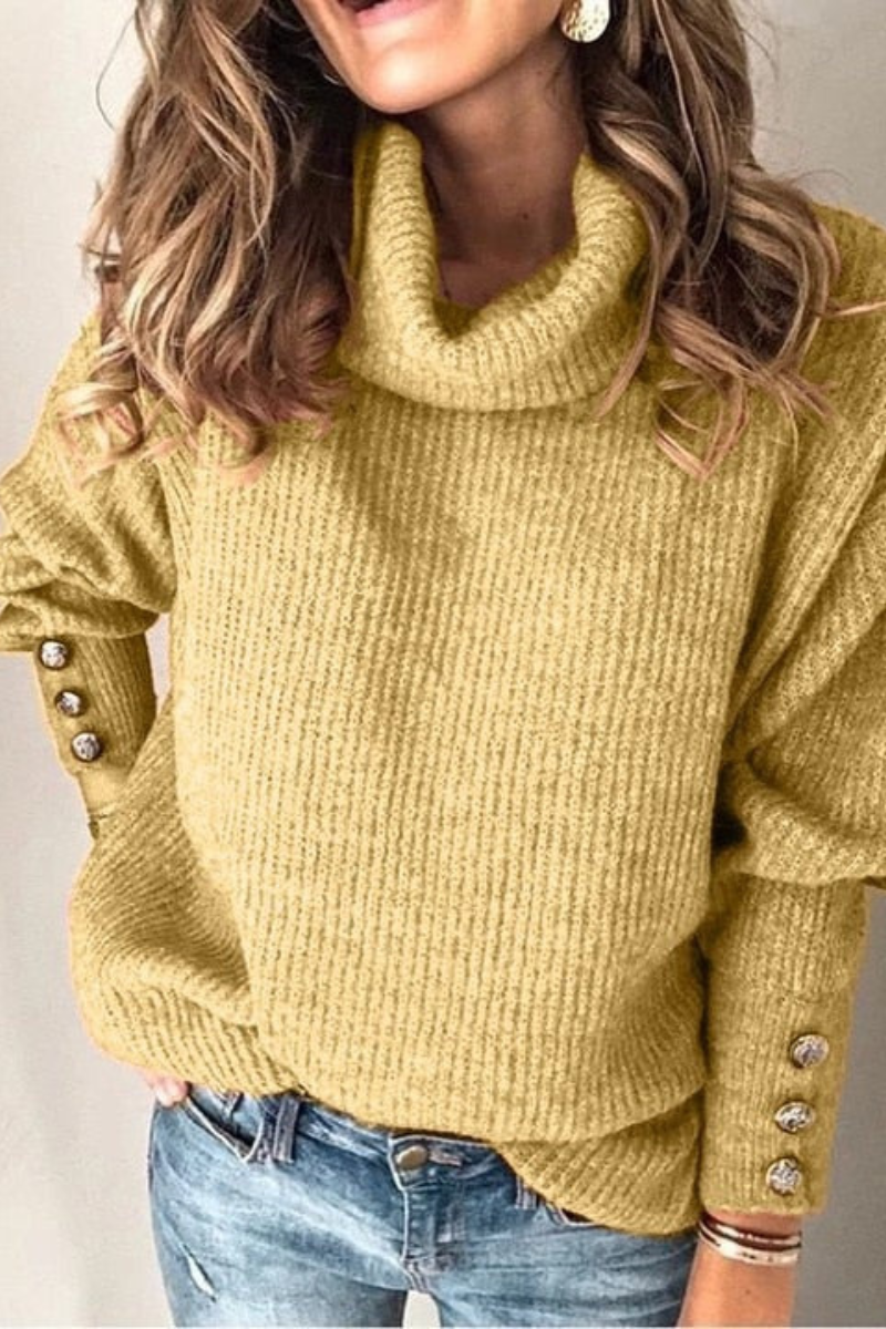Pull à col roulé en maille pour femme
