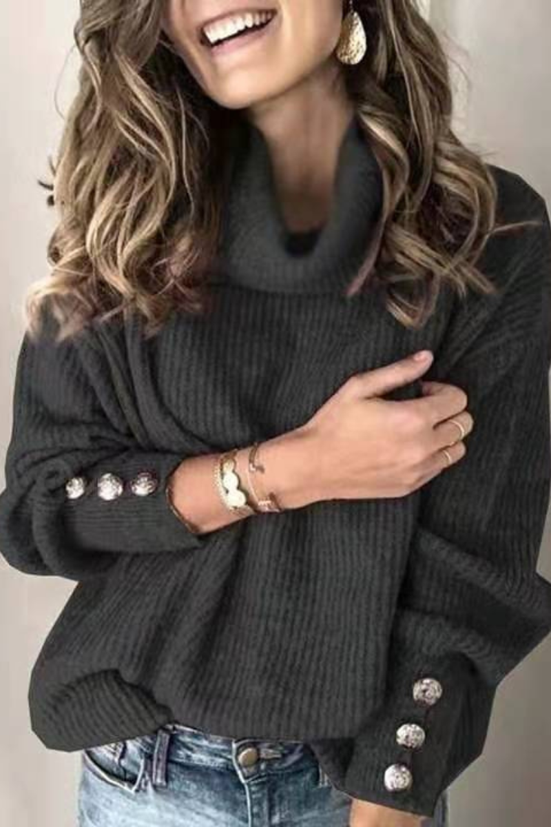 Pull à col roulé en maille pour femme