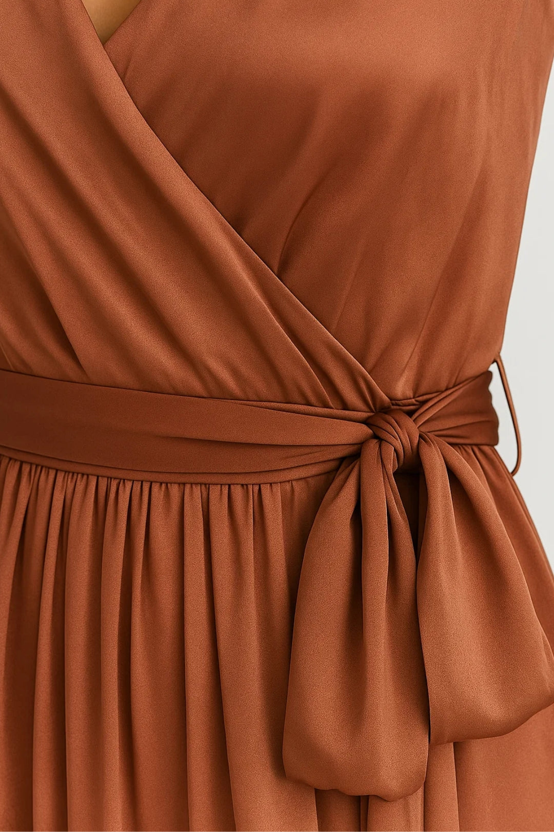 Robe fluide avec taille marquée et ceinture