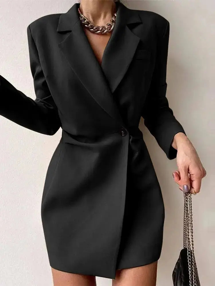 Robe blazer en laine coupe cintrée pour femme