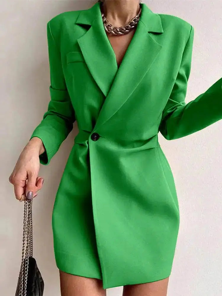 Robe blazer en laine coupe cintrée pour femme