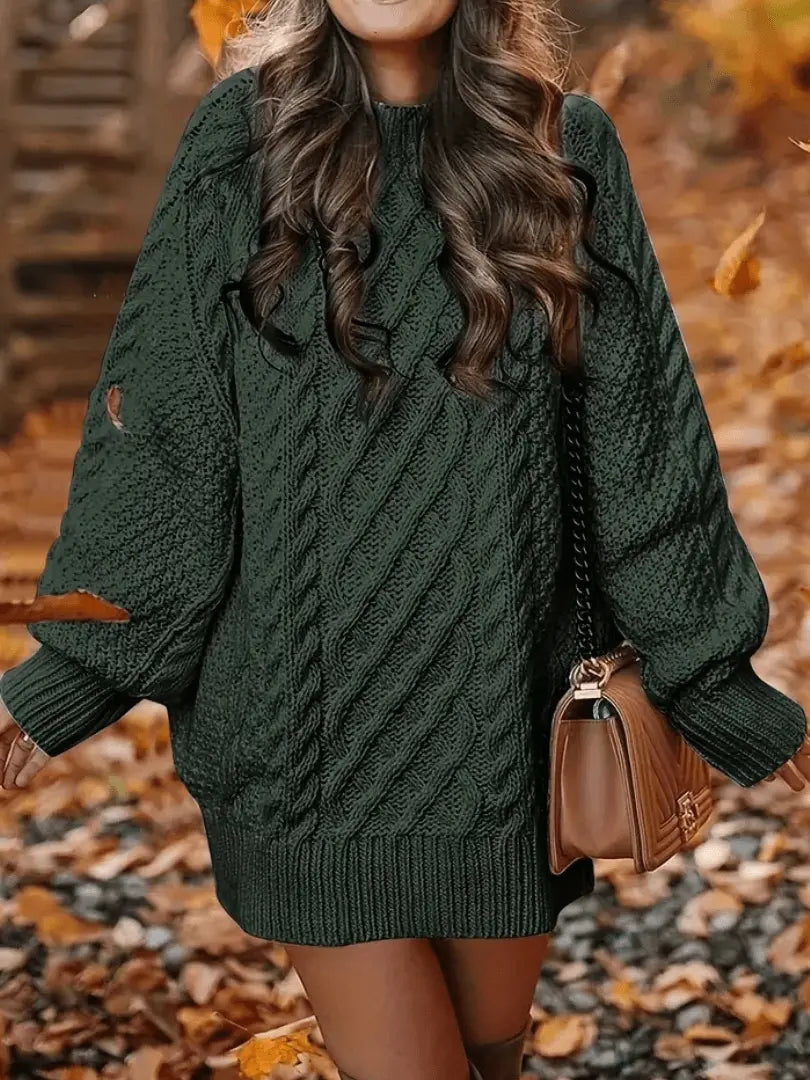 Robe pull en maille coupe oversize femme