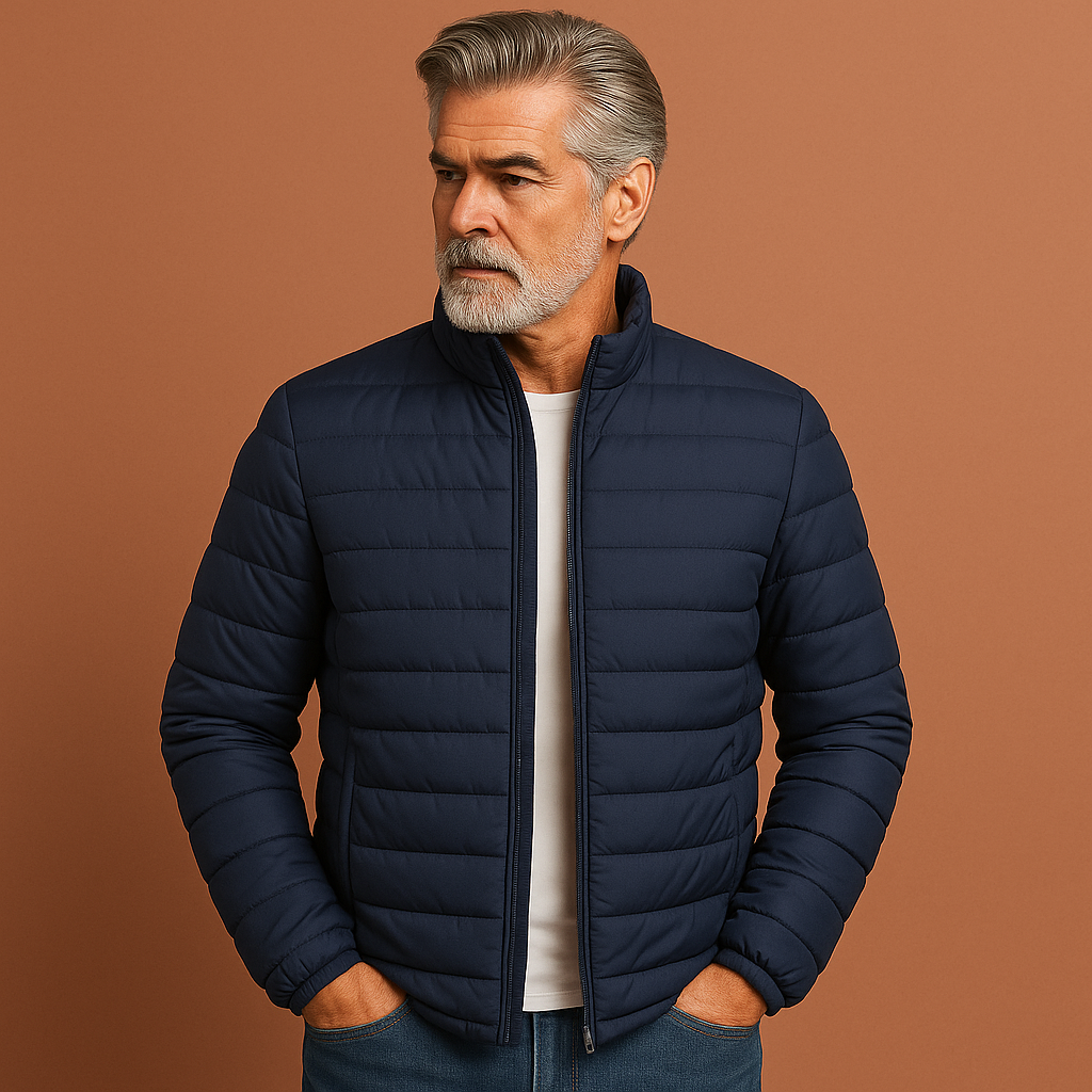 Veste matelassée homme avec fermeture zippée et col montant ajusté