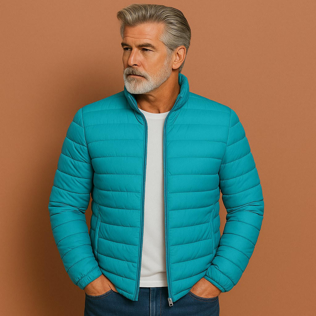 Veste matelassée zippée homme, col montant, coupe décontractée