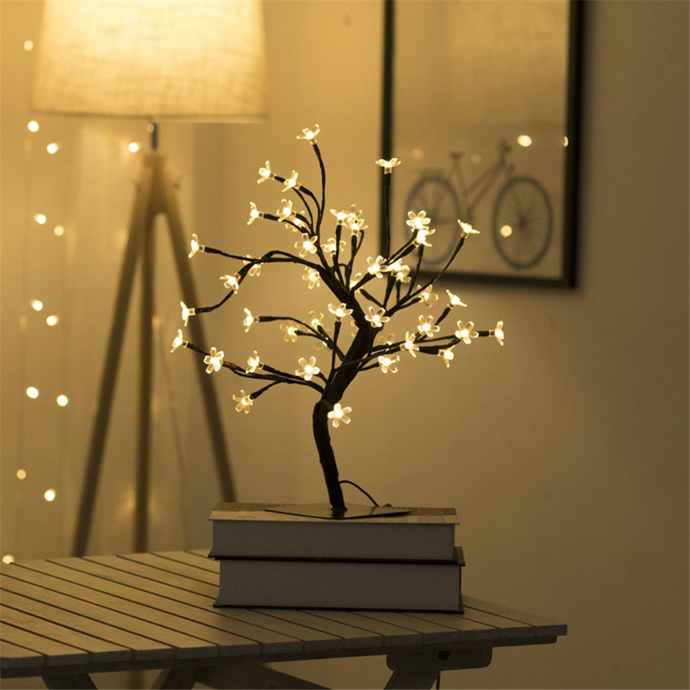 Arbre à fleurs de cerisier illuminé à LED