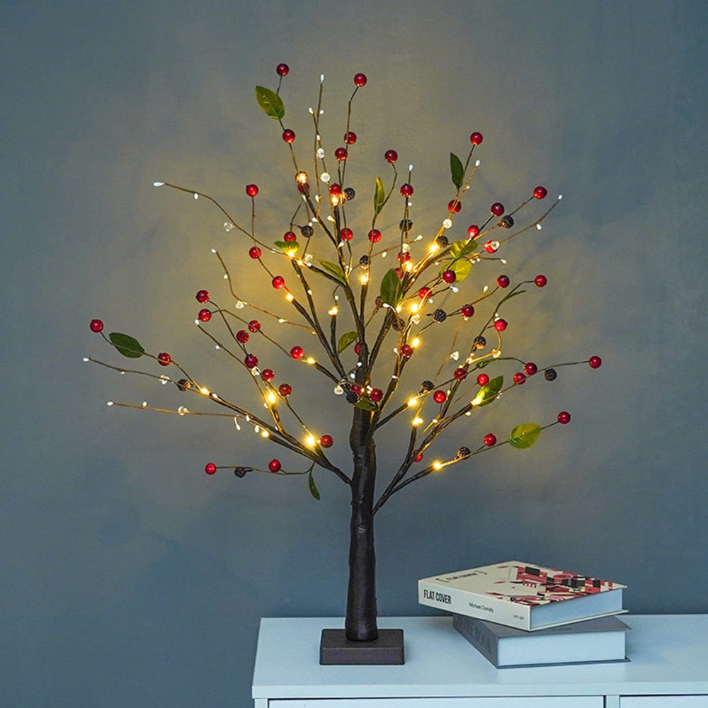 Arbre décoratif LED avec lumières chaleureuses