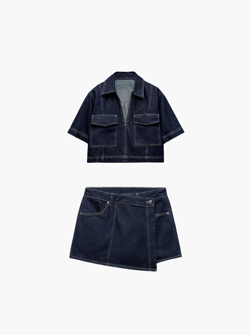 Look casual chic en denim coordonné