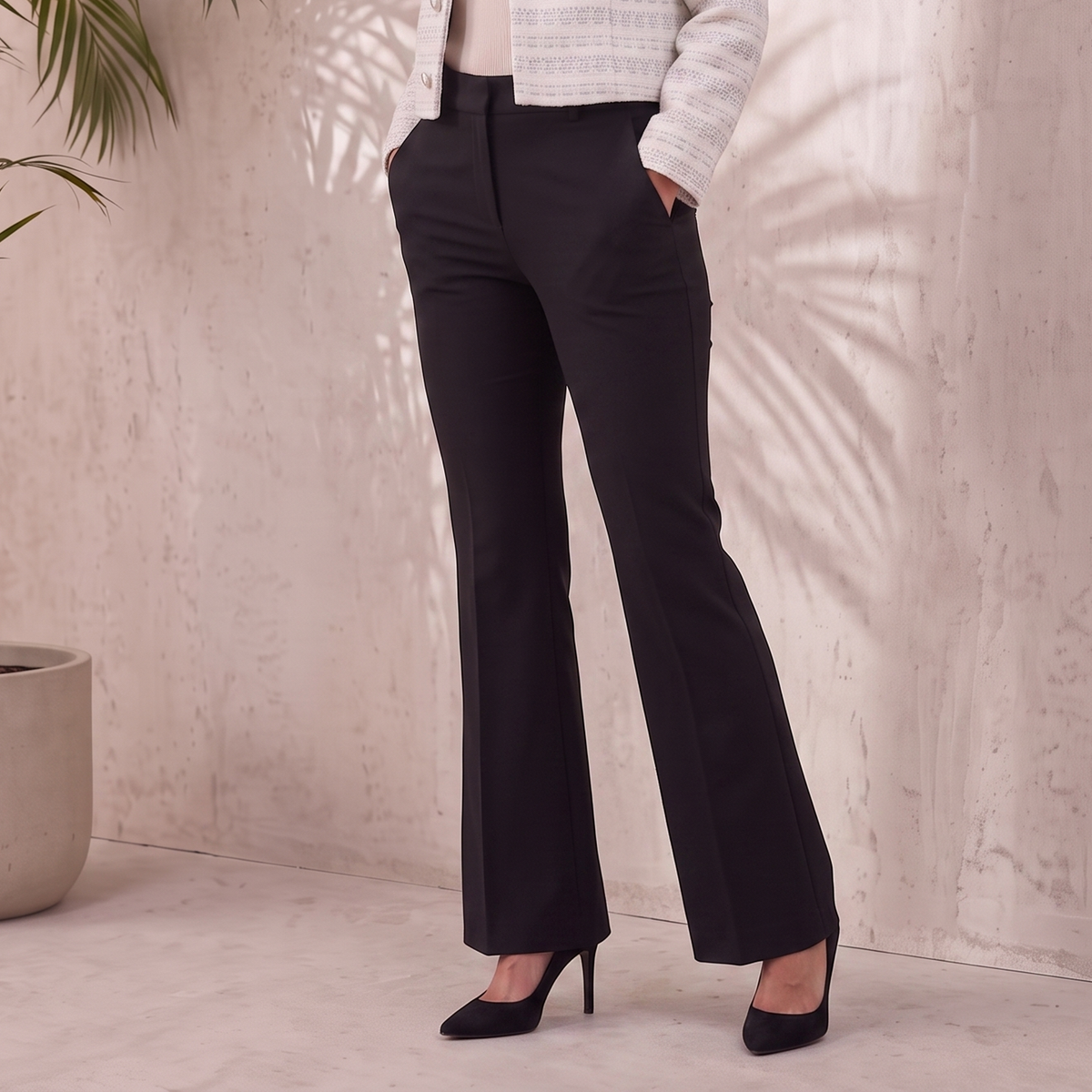 Wool-Blend Flared Pants Women
