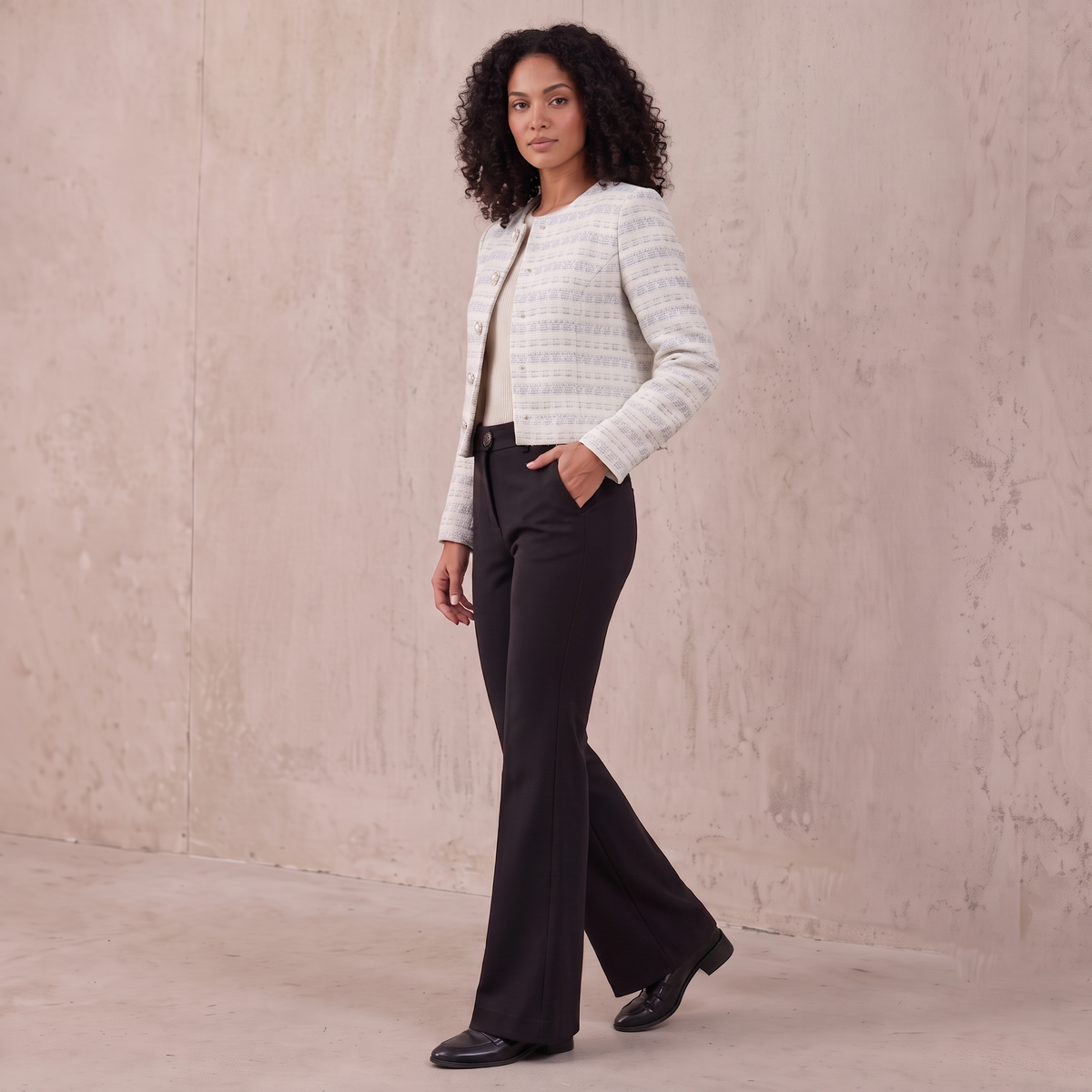 Wool-Blend Flared Pants Women