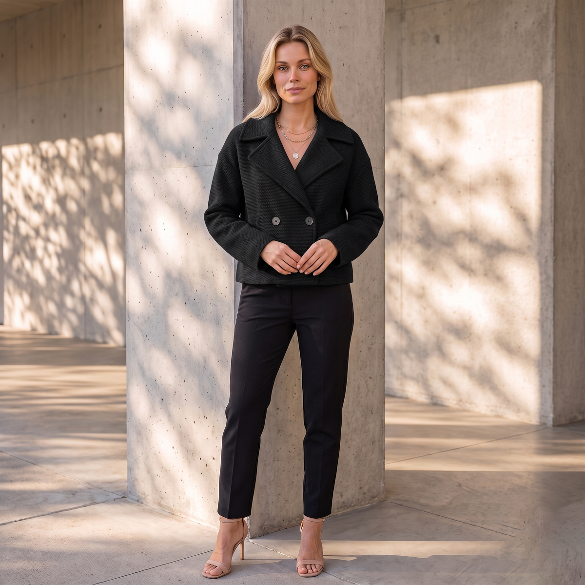Wool Coat Double Breasted Women