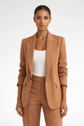 Blazer structuré à boutonnage simple, coupe ajustée, pour femme