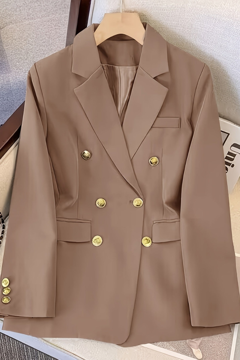 Veste à double boutonnage, col tailleur, coupe droite, usage professionnel