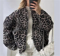 Blouson matelassé imprimé animal pour femme, coupe décontractée, vue de face