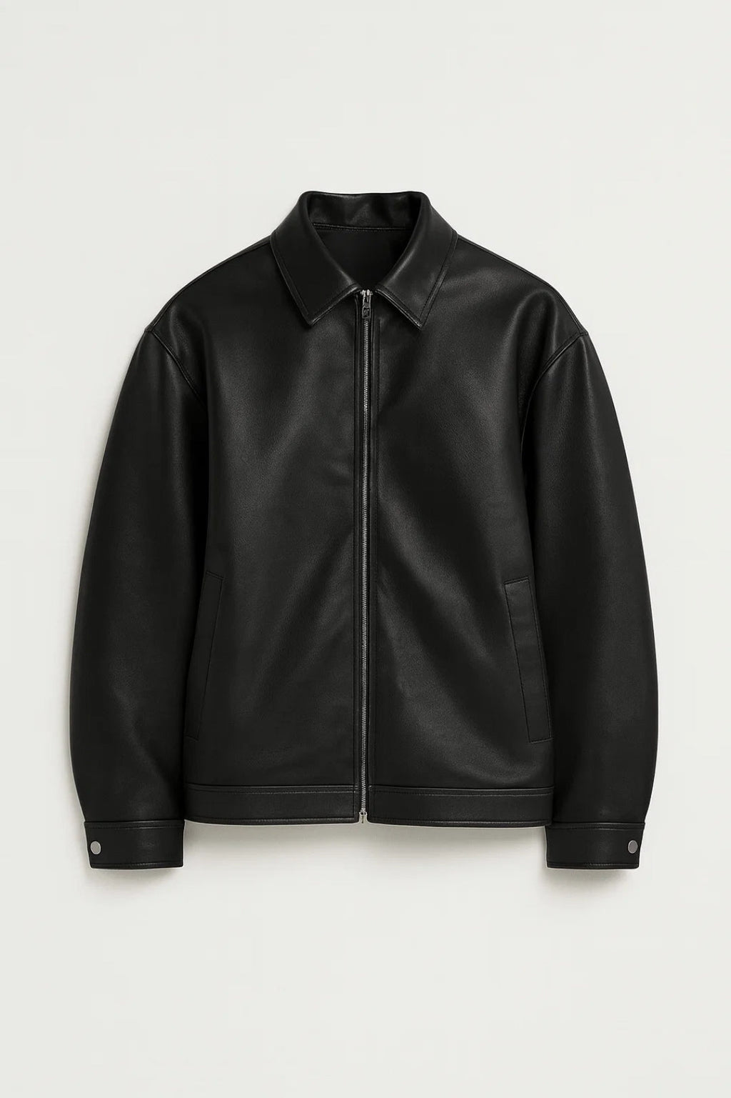 Blouson à fermeture éclair et col structuré, coupe oversize, usage quotidien