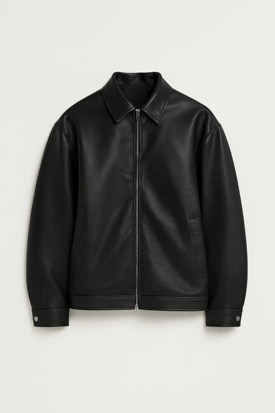 Blouson à fermeture éclair et col structuré, coupe oversize, usage quotidien