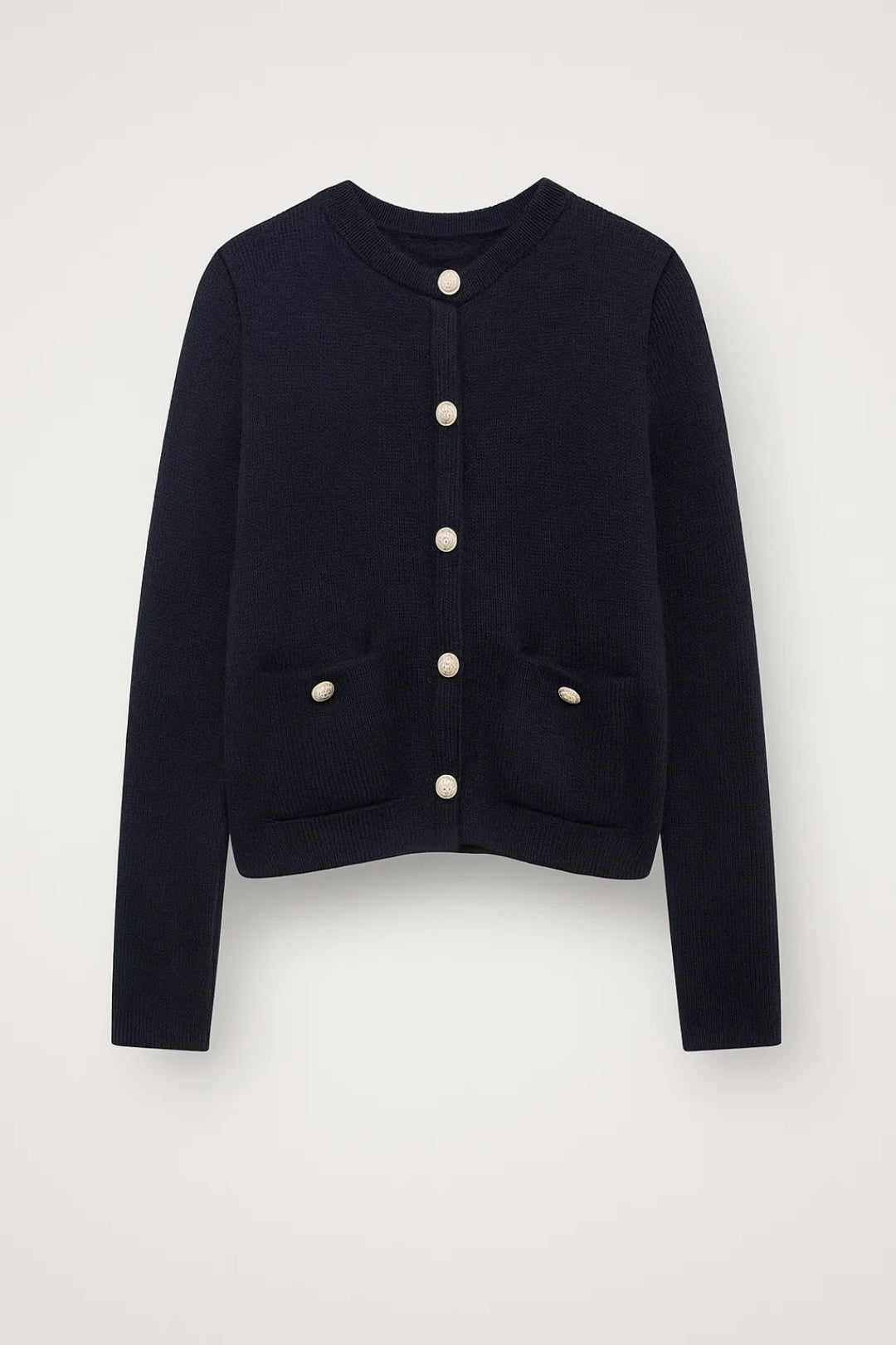 Cardigan en maille à manches longues, coupe courte boutonnée, usage quotidien