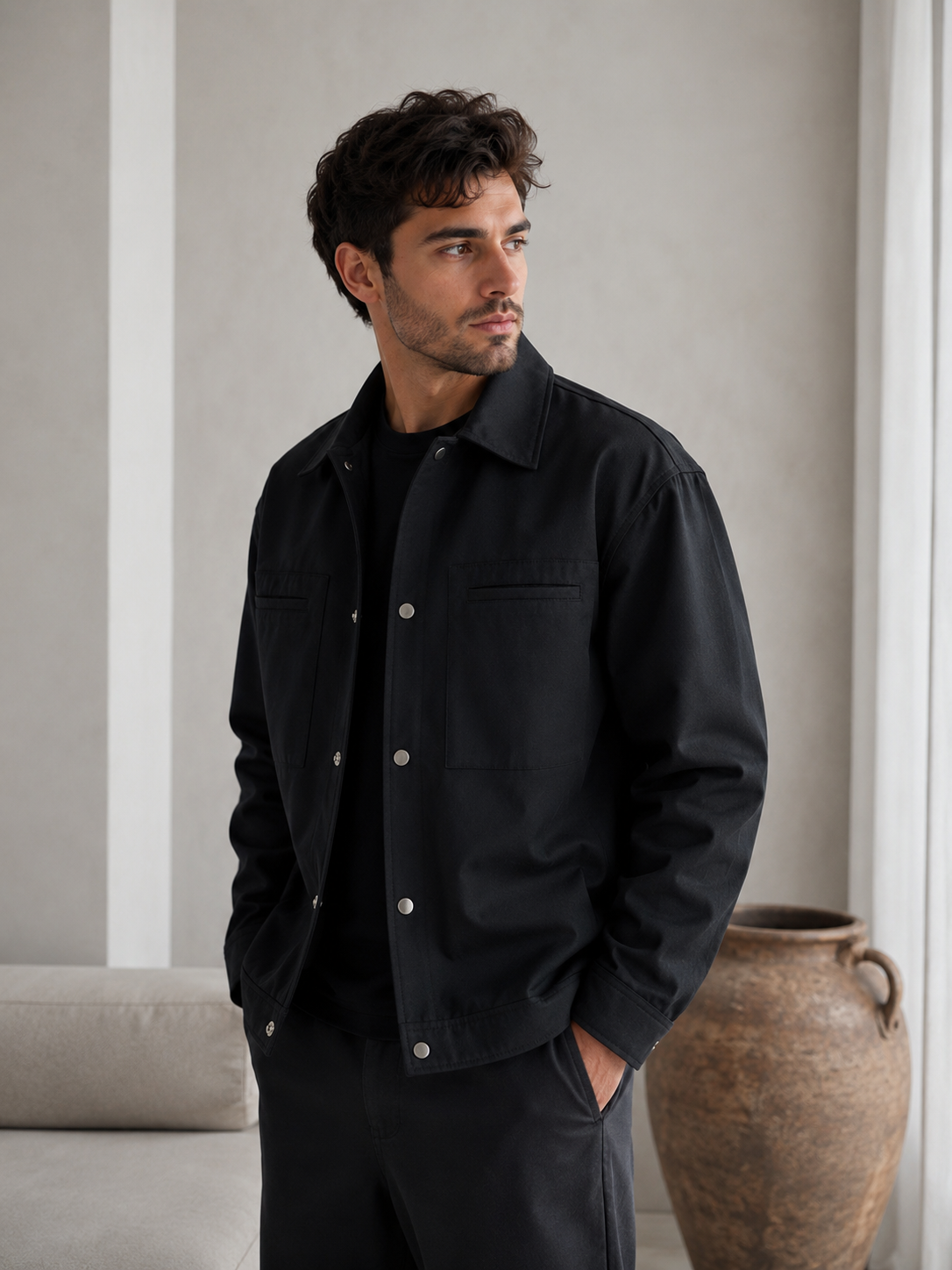 Utility Jacket Snap Button Men