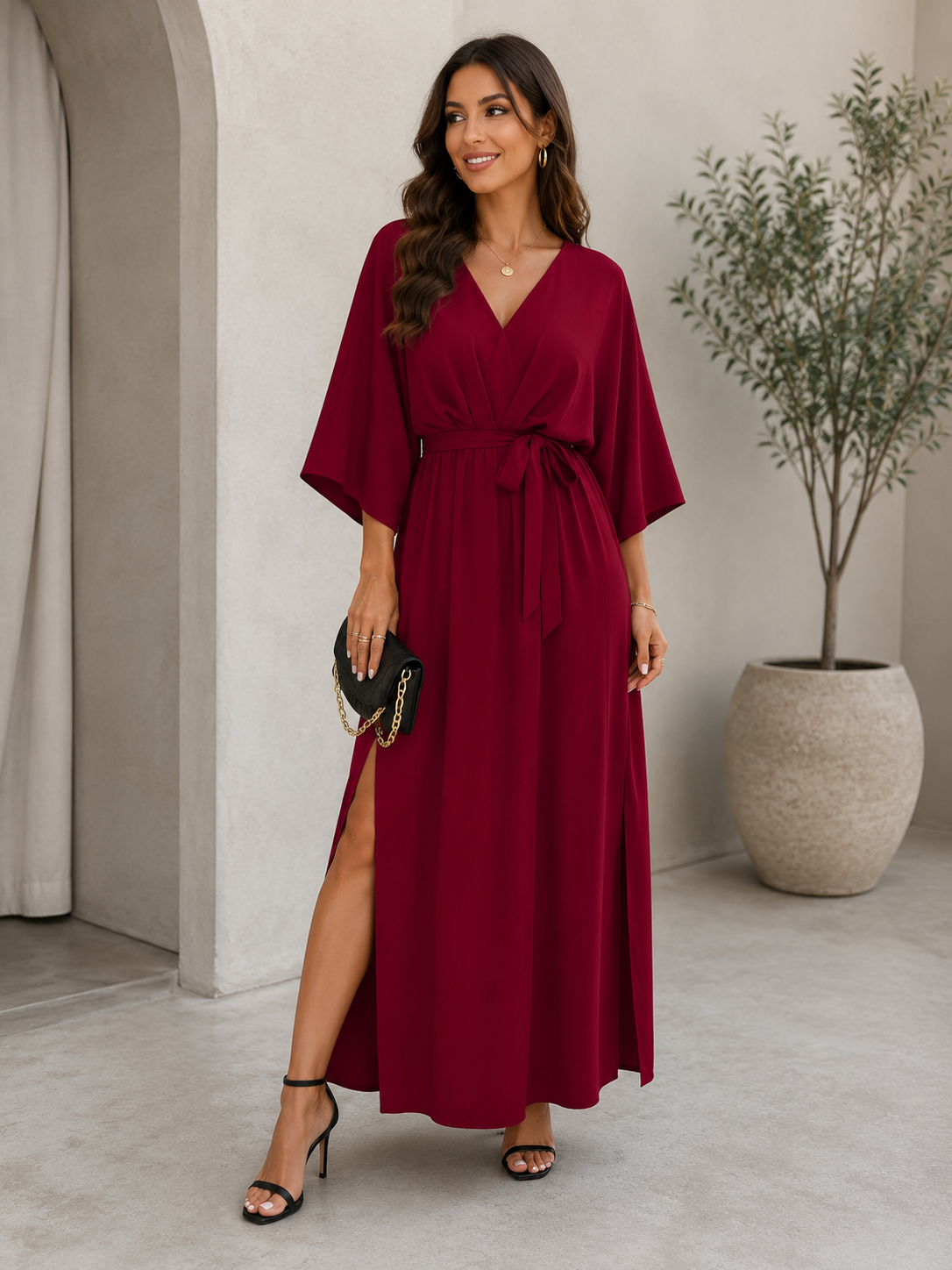 V Neck Dress Casual Women