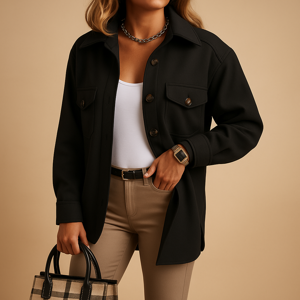 Chemise femme décontractée avec boutons et col classique