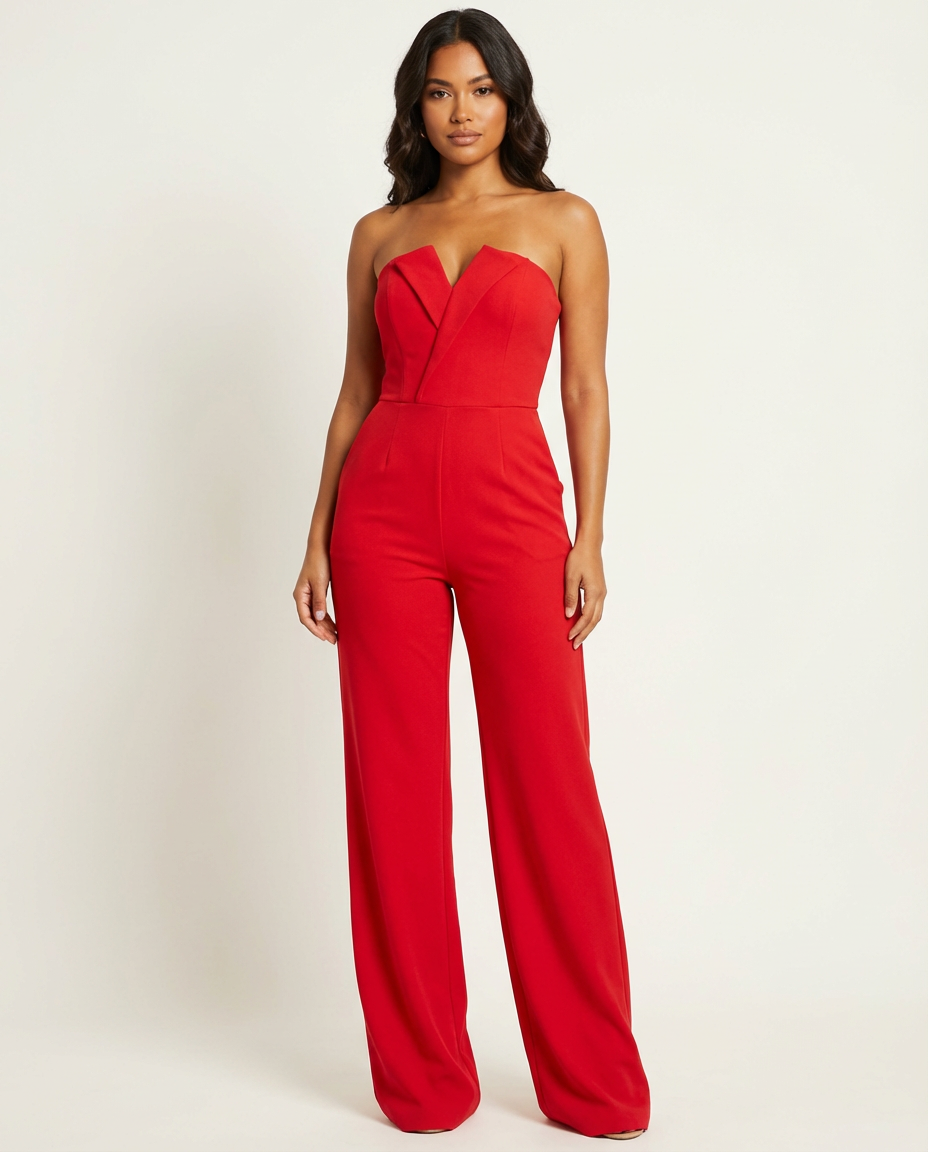 Combinaison bustier à jambes droites, vue de dos