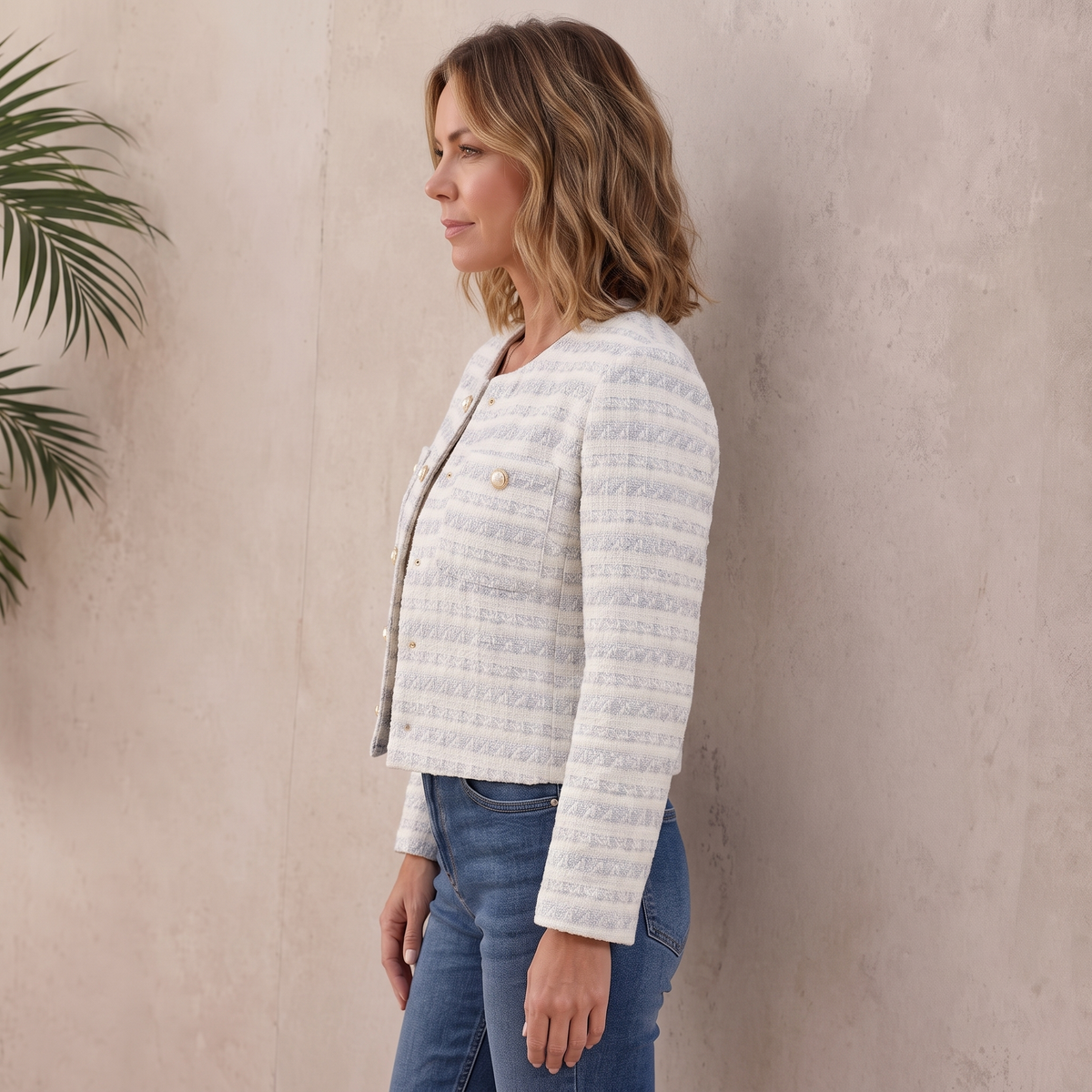 Decorative pocket detail on women's jacket