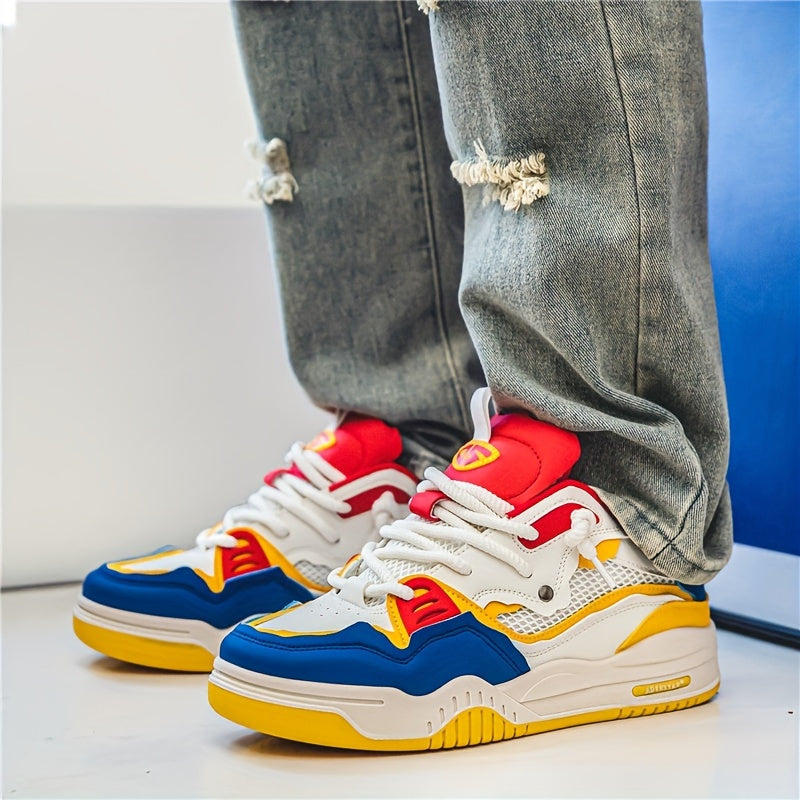 Basket chunky homme vue arrière, languette arrière visible et semelle caoutchouc texturée