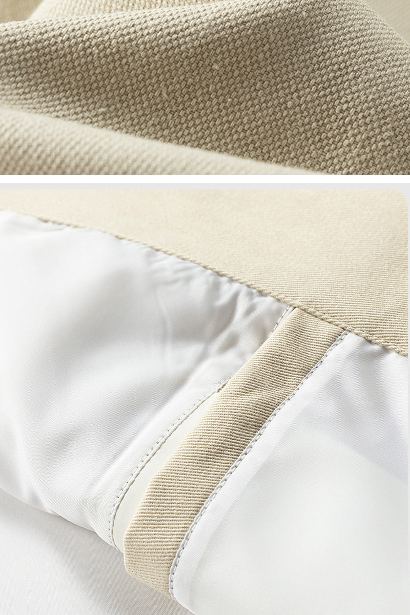 Men's structured jacket with straight silhouette and snap button closure