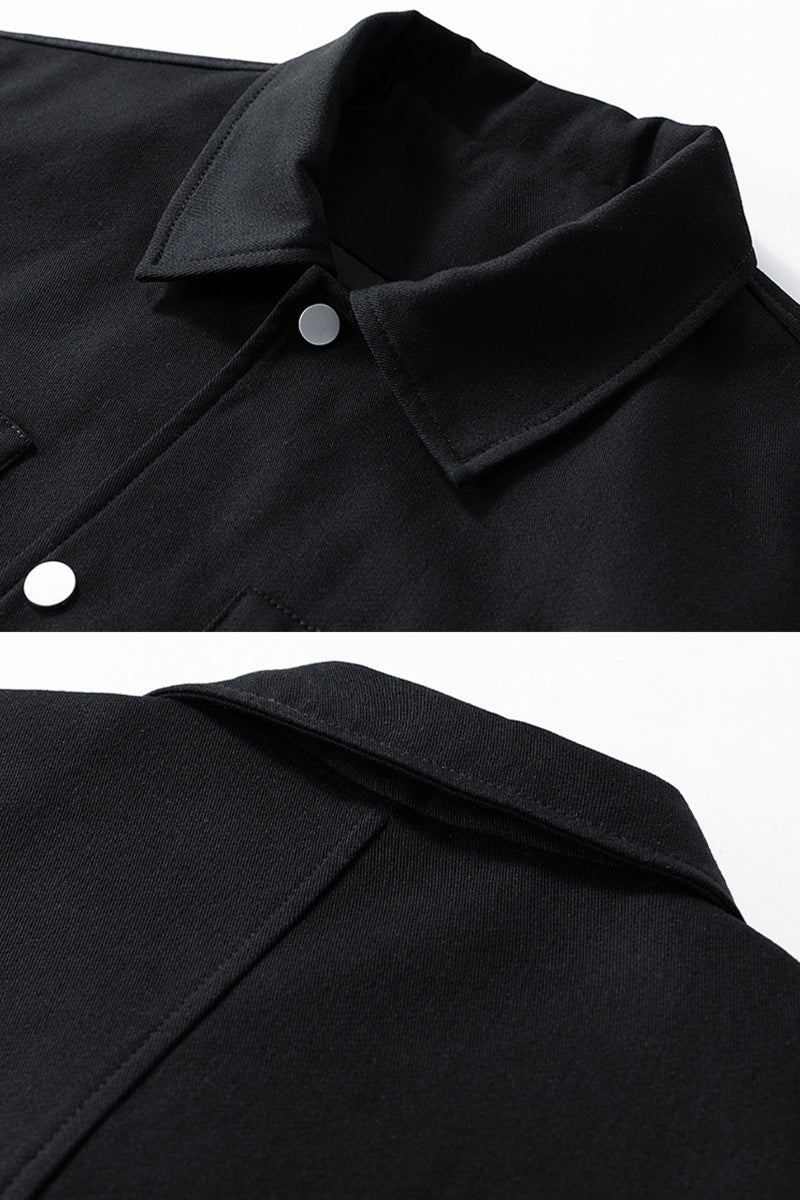 Men's regular fit utility jacket with front snap buttons and two pockets