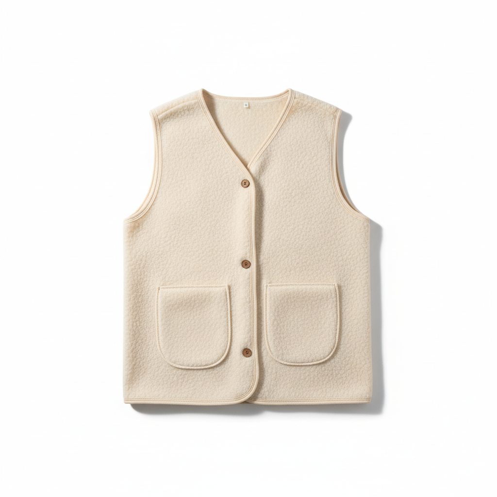 Look décontracté femme avec gilet sherpa beige