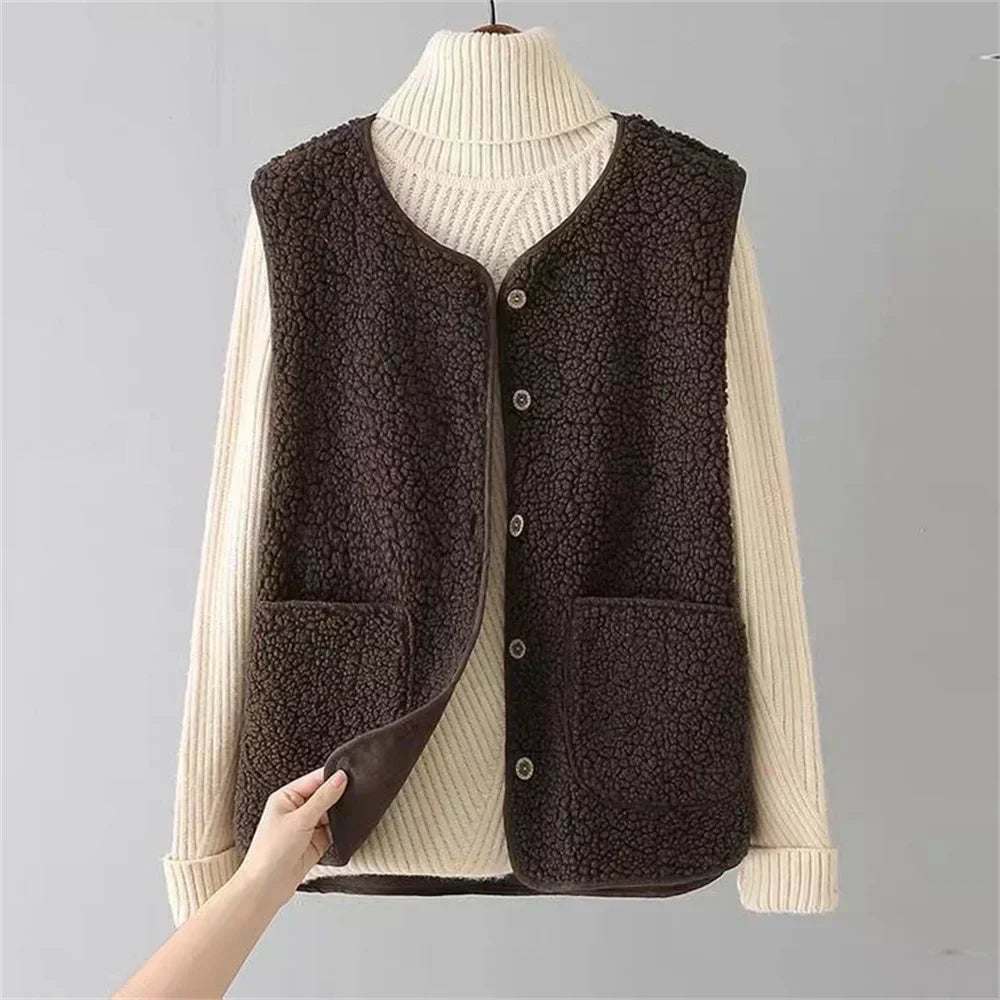 Veste sans manches femme douce et élégante