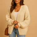 Gilet en maille beige femme style casual