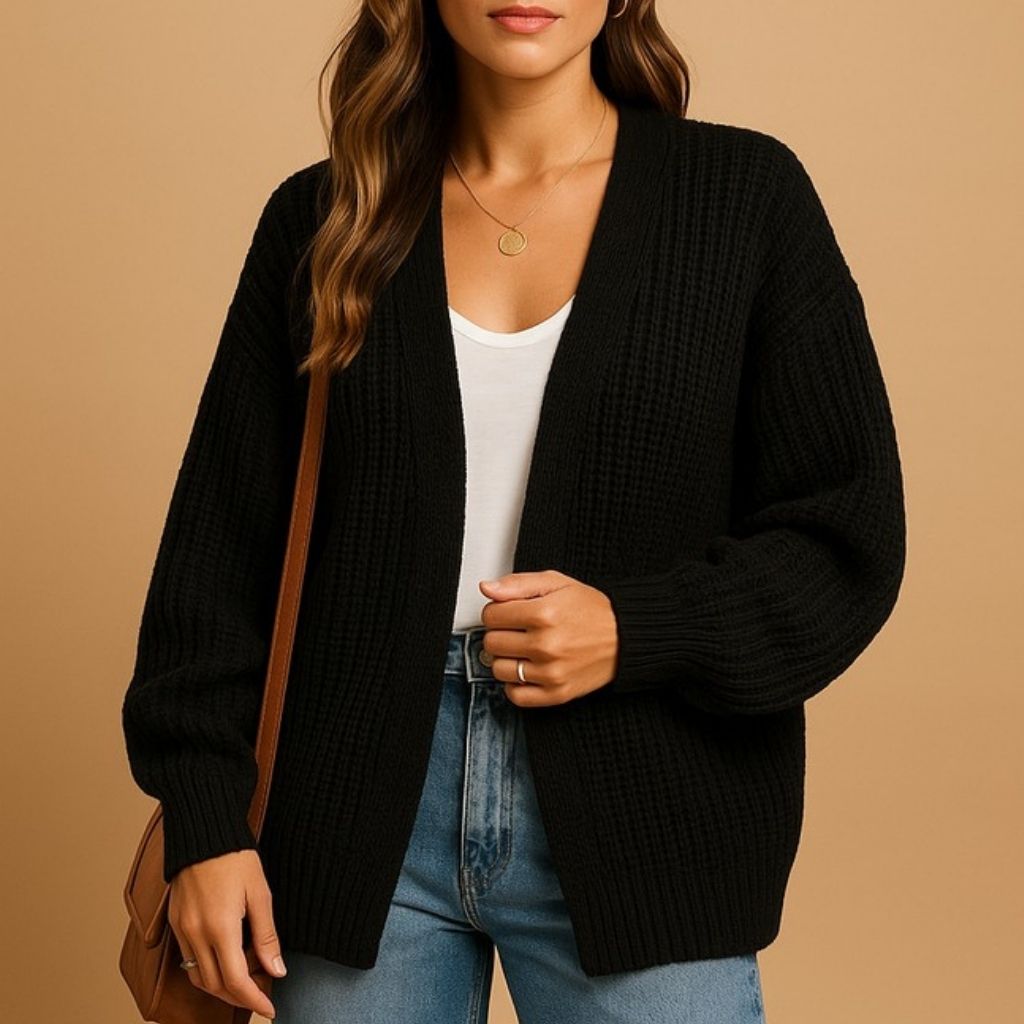 Cardigan oversize femme en maille douce