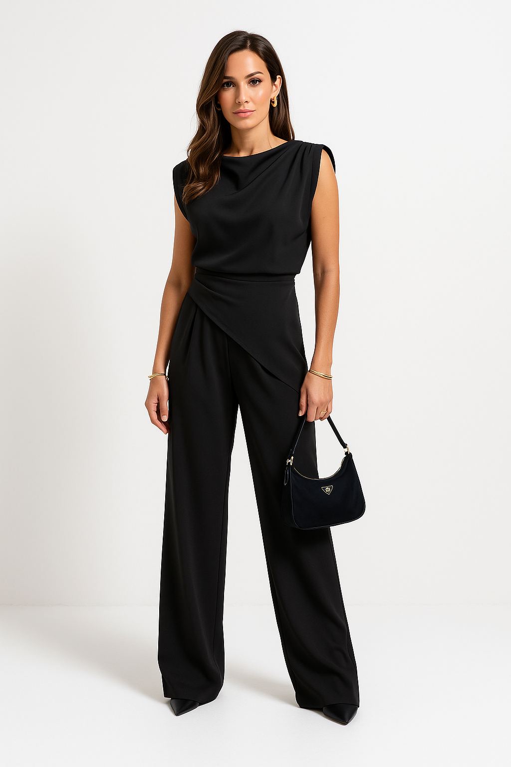 Ensemble fluide avec top sans manches et coupe asymétrique