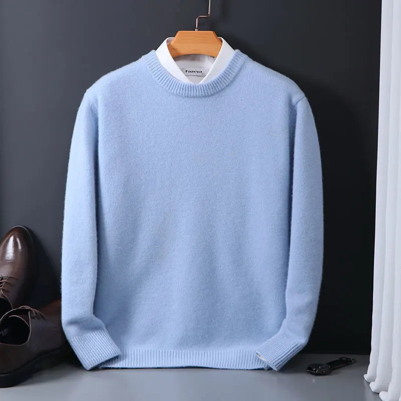 Men's knitted pullover sweater styled for everyday casual wear, lifestyle shot