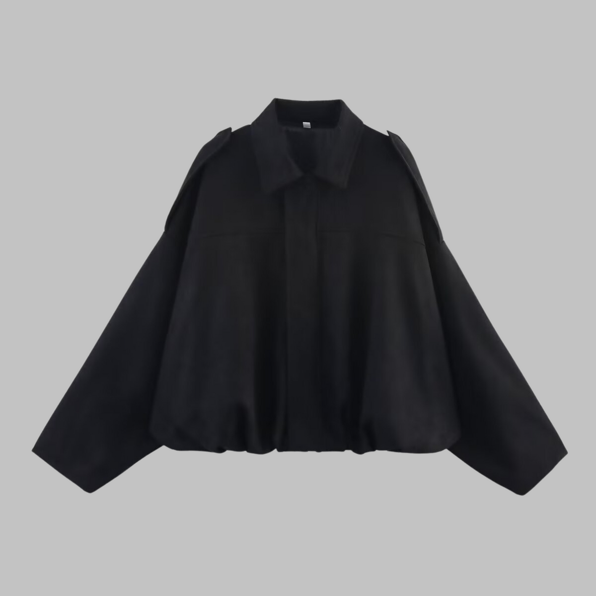 Women's oversized cropped jacket with wide sleeves and a relaxed modern fit