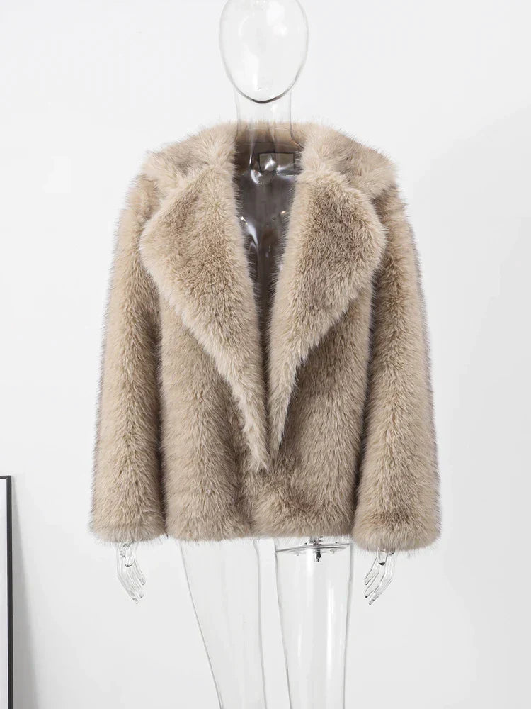 Manteau femme doux et chaud style luxe