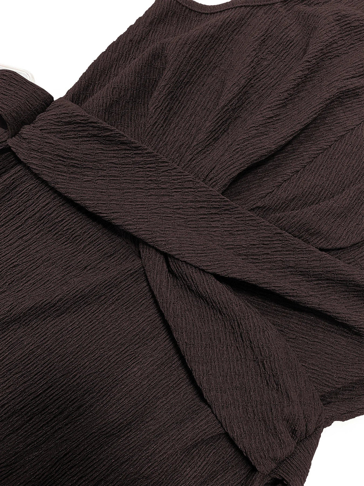 Body-hugging midi dress with wrap detail and round neckline for women