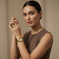 Montre à quartz rectangulaire avec bracelet en métal pour femme