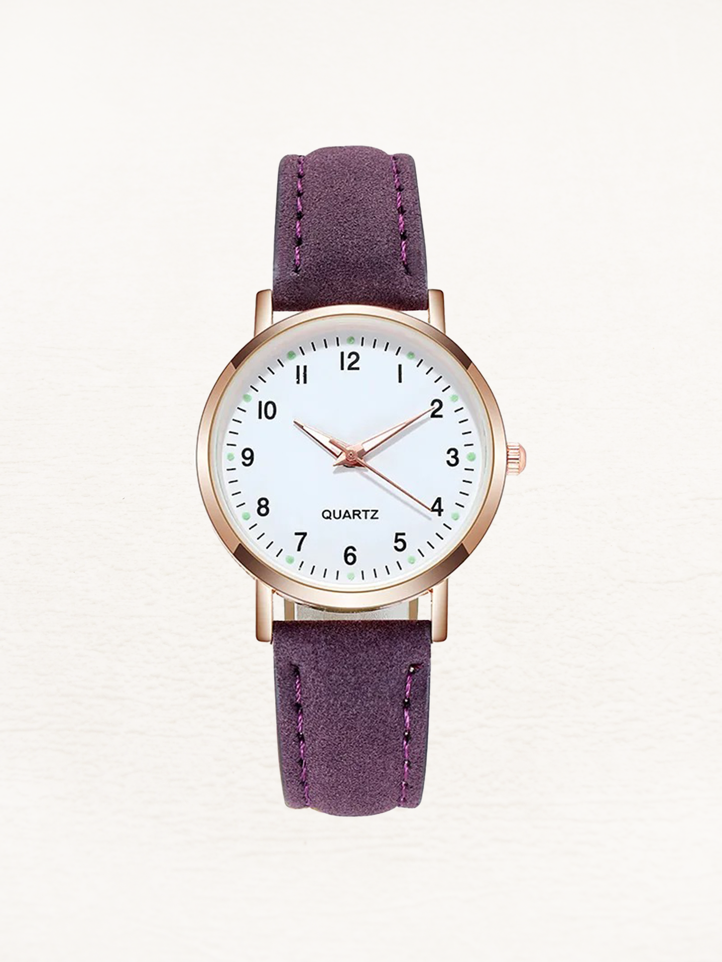 Montre à quartz bracelet cuir au poignet, style décontracté